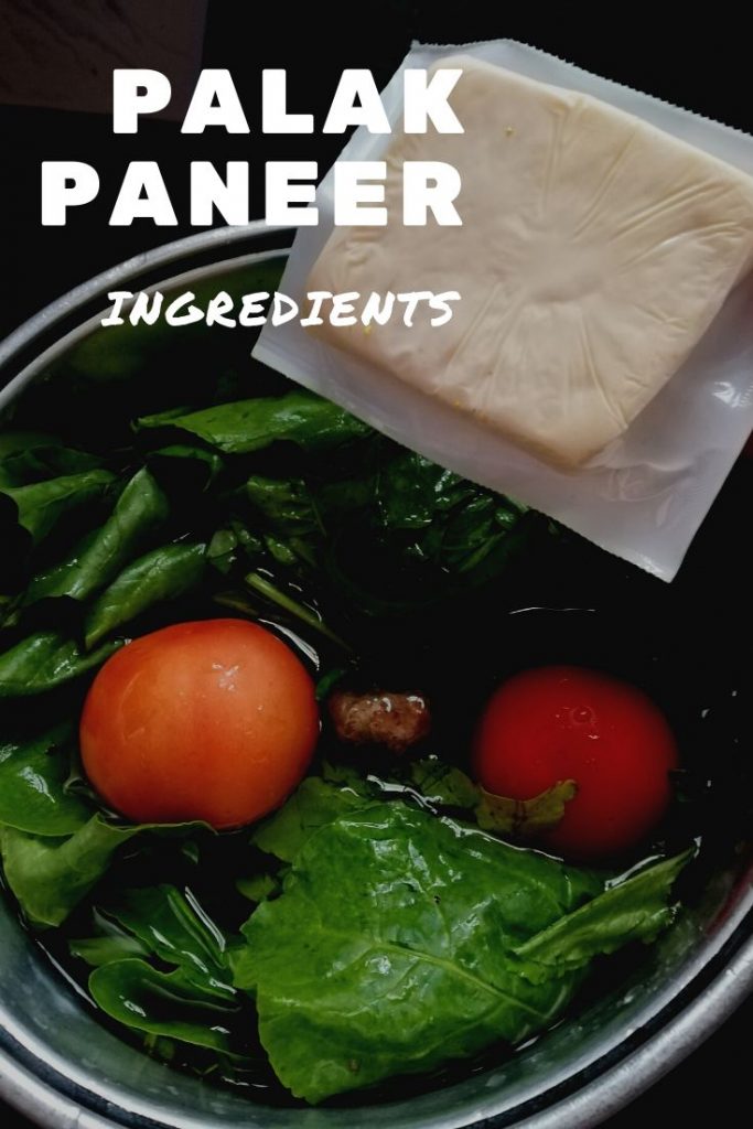 Palak paneer ingredients