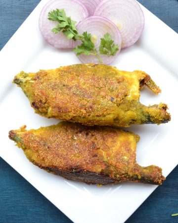 Stuffed mackerel with green masala