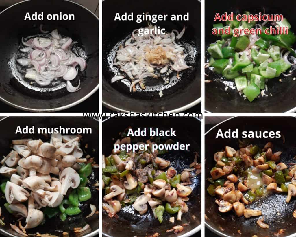 steps to make chilli spicy mushroom gravy