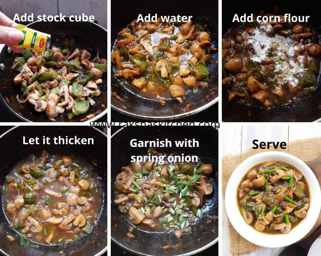 steps to make chilli mushroom gravy