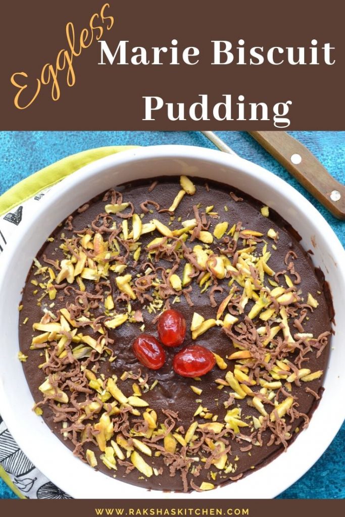 Eggless Marie Biscuit Pudding