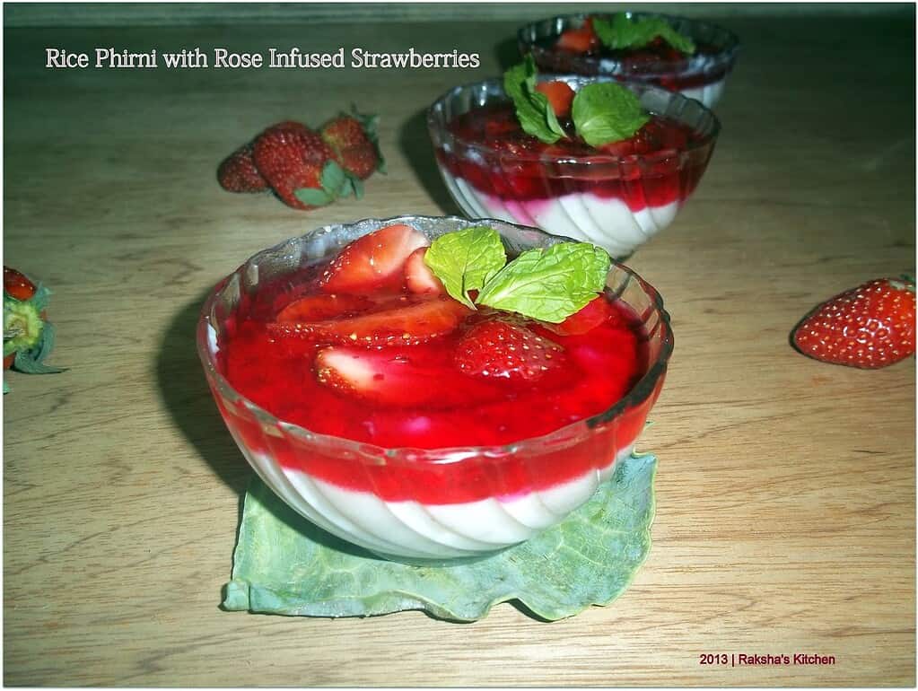 Rice Phirni with Rose Infused Strawberries