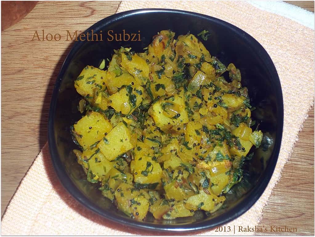 Aloo Methi Subzi ,Potato Fenugreek Stir Fry