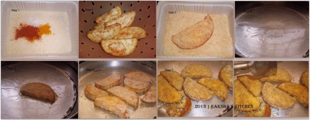 Steps to make eggplant fry with semolina