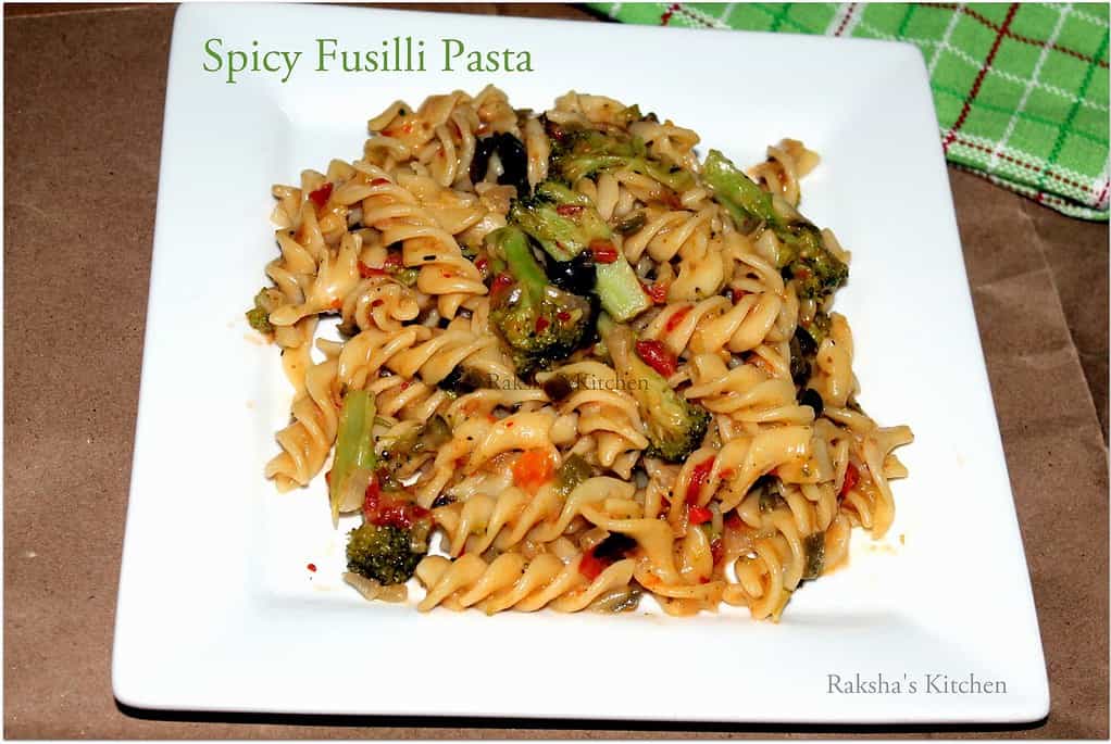 Spicy fusilli pasta