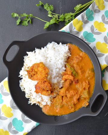 Goan prawns curry with raw mango