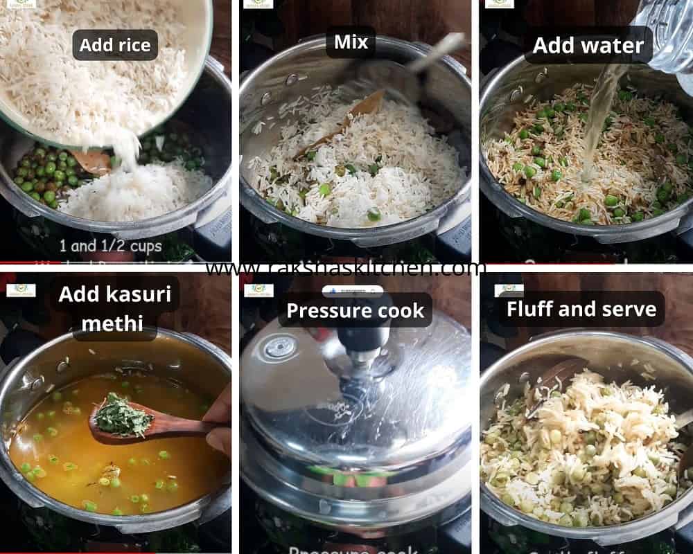 steps to make peas pulao