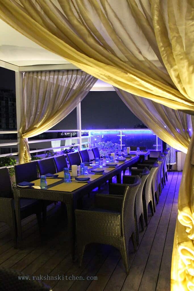 skylit rooftop restaurant