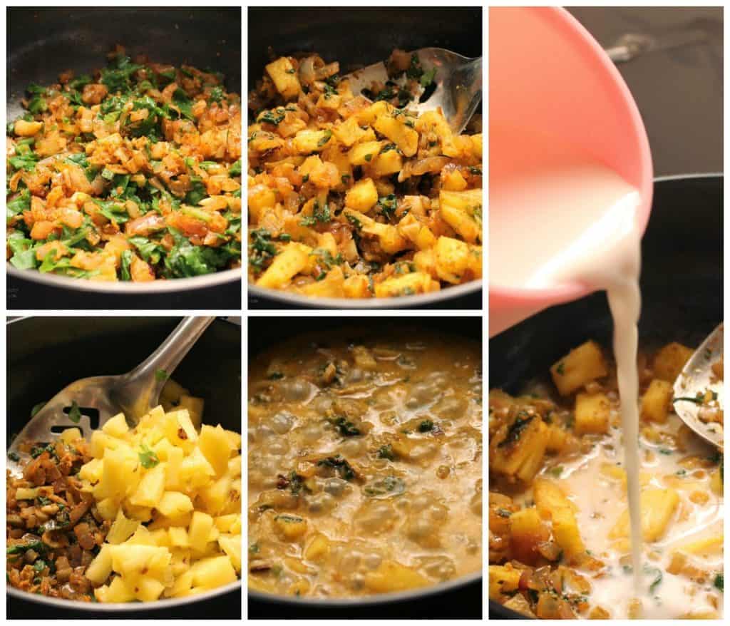 Steps to make pineapple curry Thai