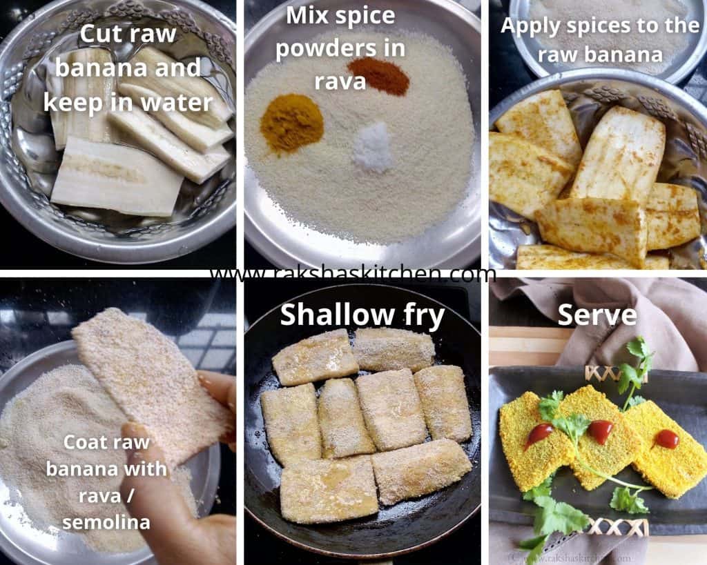 Steps to make raw banana fry