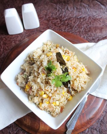 sweet corn and peas pulao