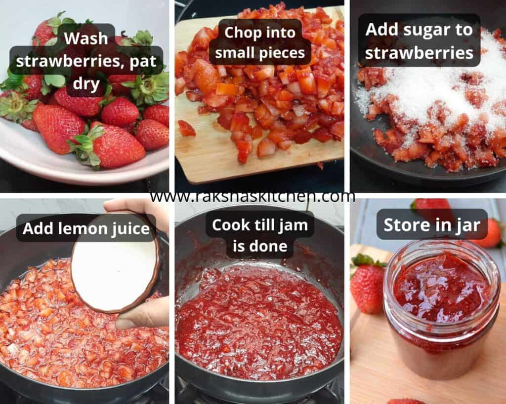 step by step pictures to make strawberry jam at home