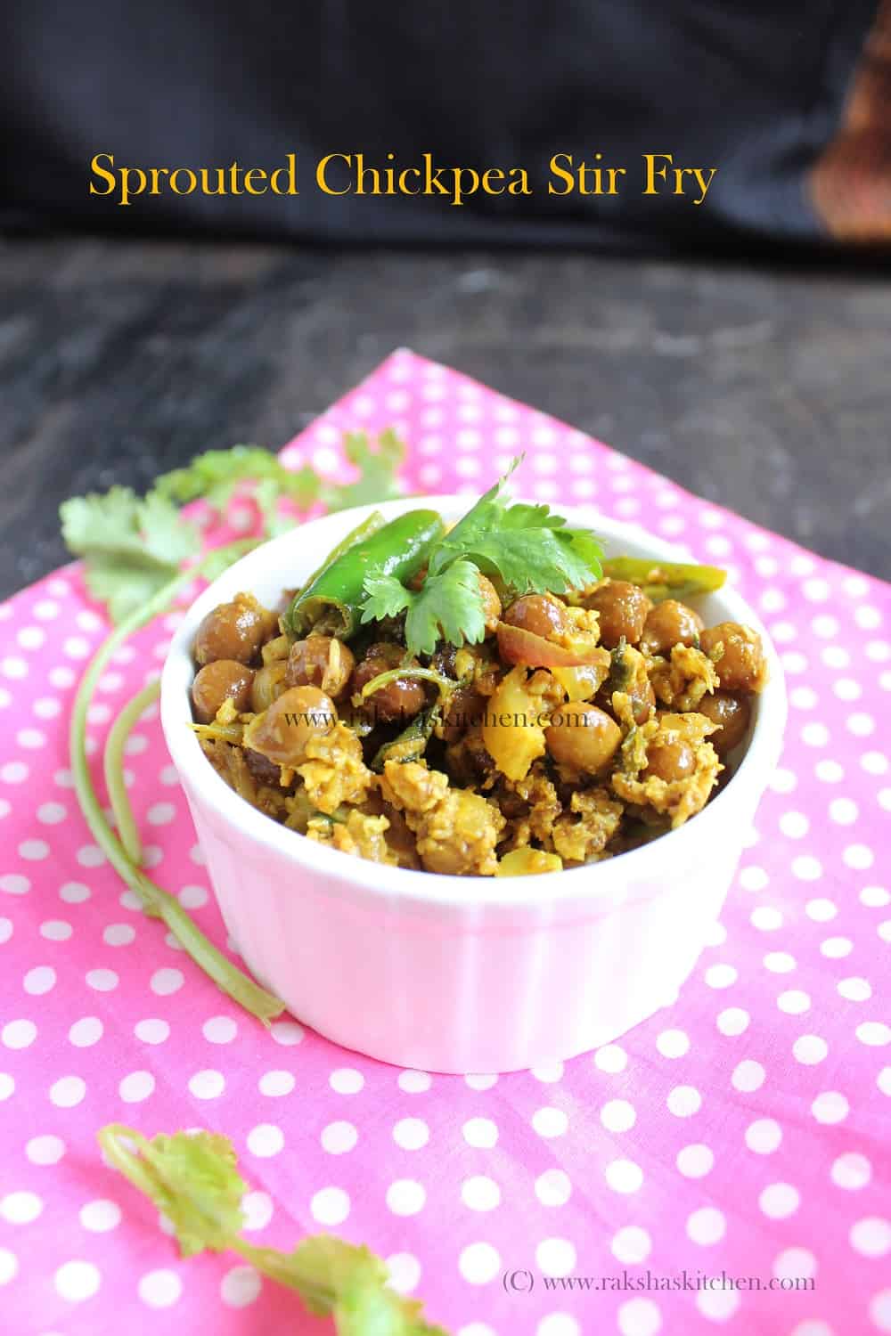 Sprouted Chickpea Stir Fry | Black Chana Usal - Raksha's Kitchen