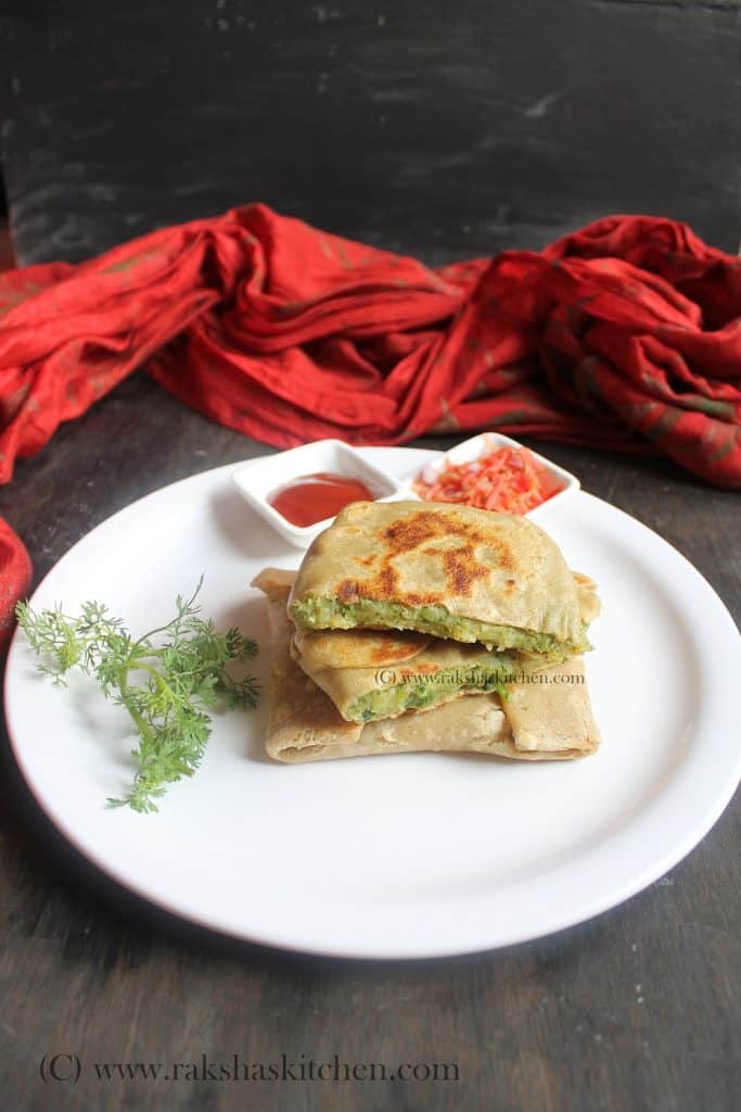 broccoli potato stuffed paratha