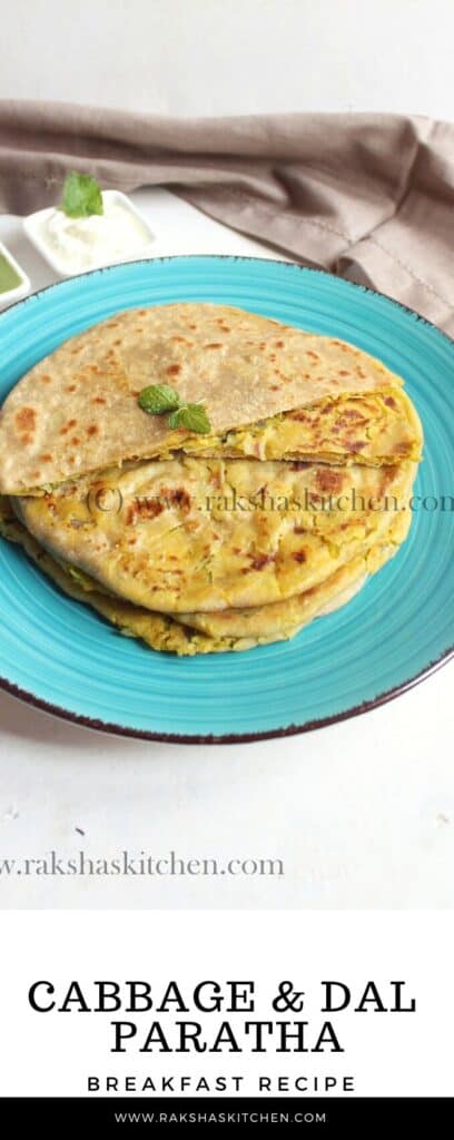 breakfast cabbage and dal paratha