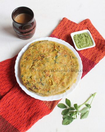 Cauliflower methi stuffed paratha