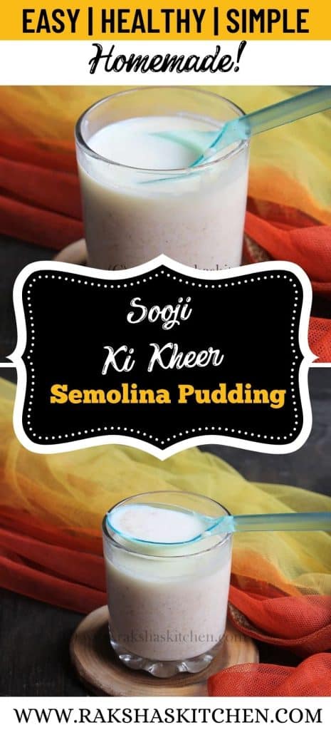 sooji ki kheer - semolina pudding