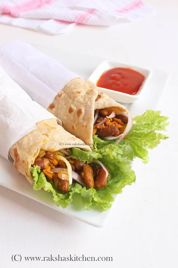 Chatpata Rajma Wrap