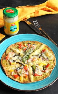 Veg tortilla pizza with mayo