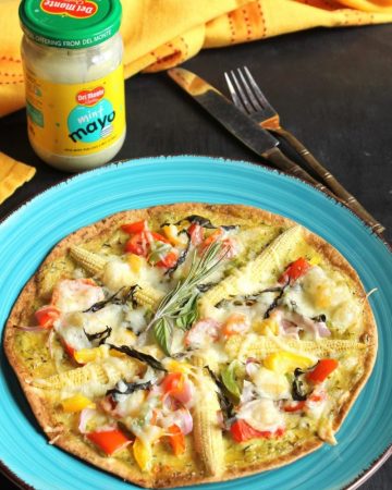 Veg tortilla pizza with mayo