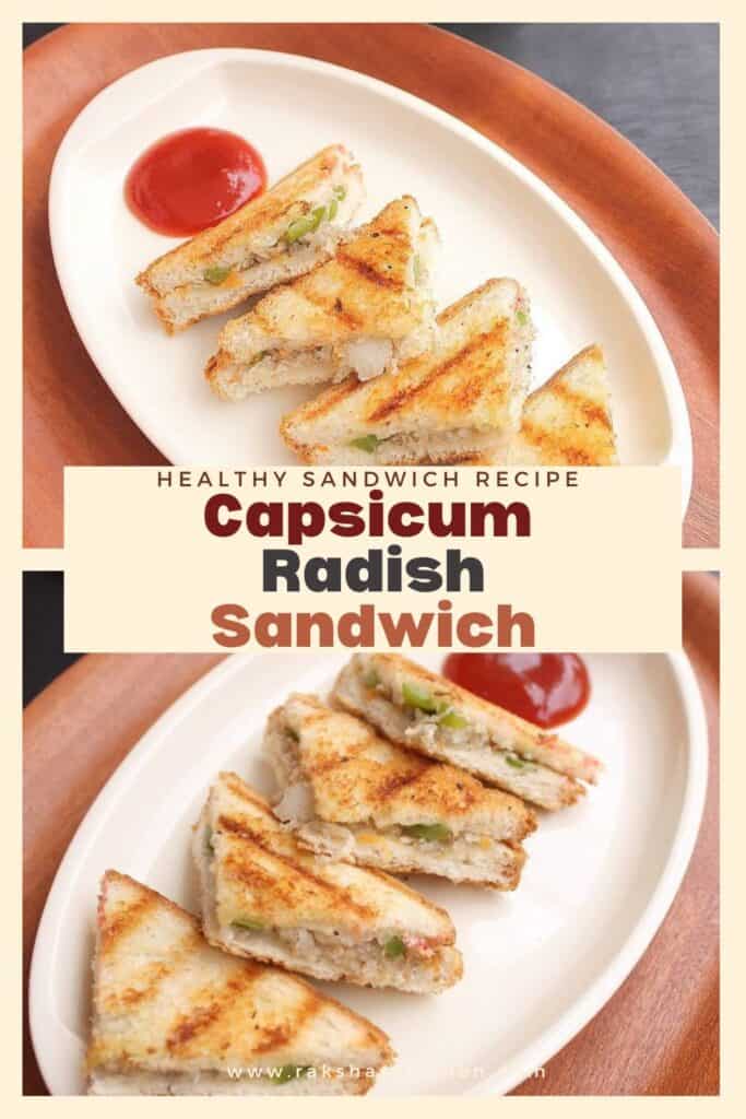 healthy radish sandwich with capsicum