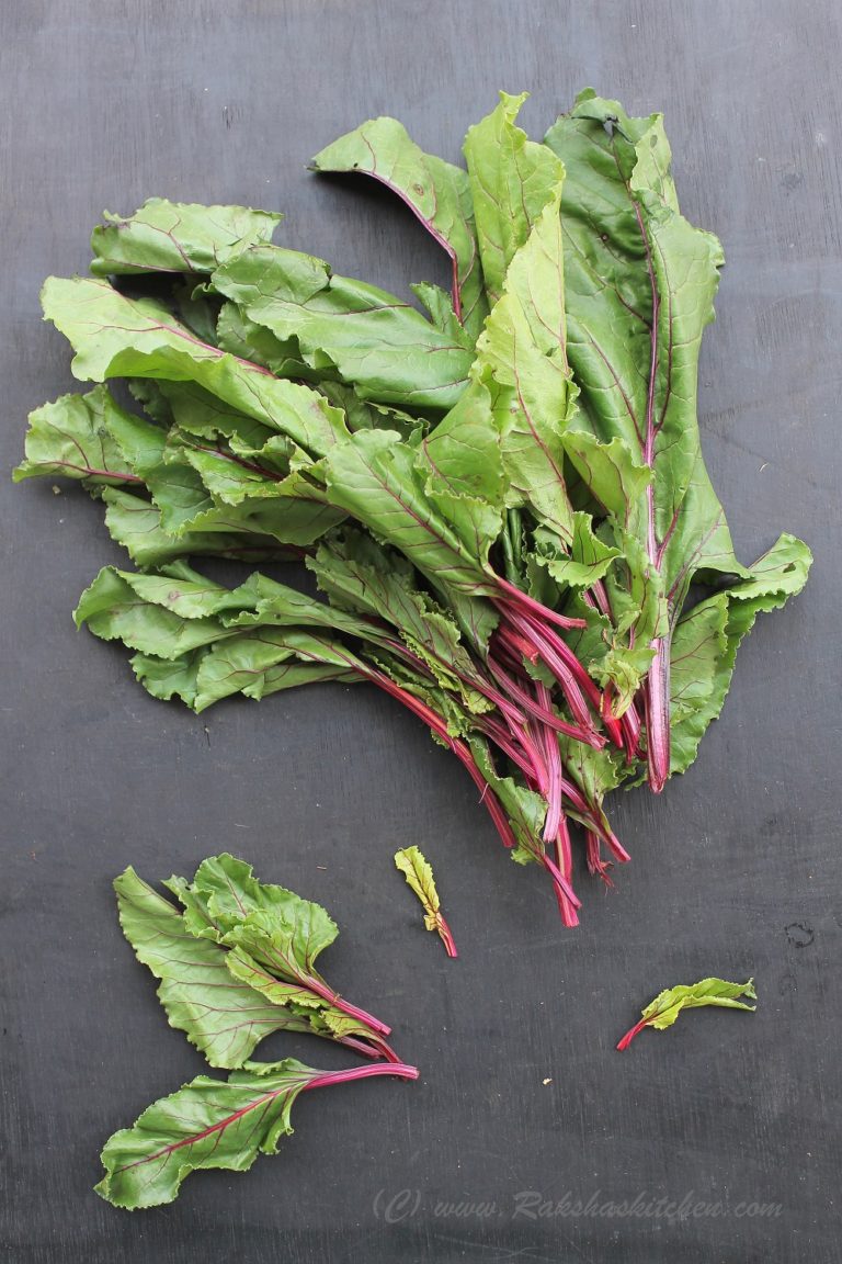 Beet Greens Stir Fry Beetroot Leaves Subzi Raksha's Kitchen