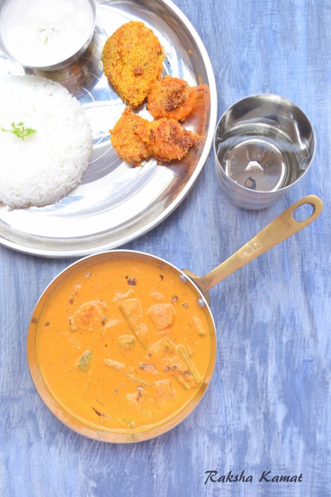 Goan prawn curry with bhindi