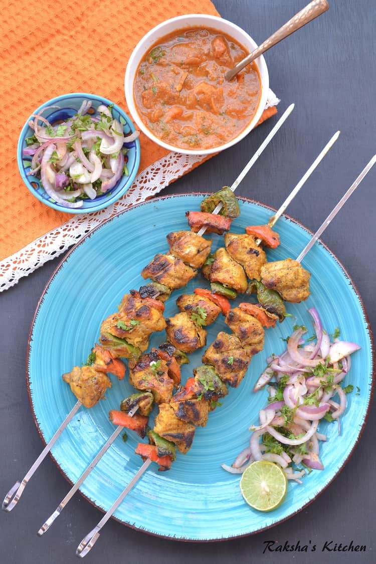 Chicken Tikka Kebab Recipe Made Using TTK Prestige Charcoal Barbecue -  Raksha's Kitchen