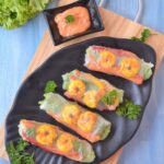 Rice paper rolls with sriracha dip