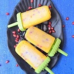 Mango pomegranate popsicle, mango recipe, mango popsicle, popsicles for kids