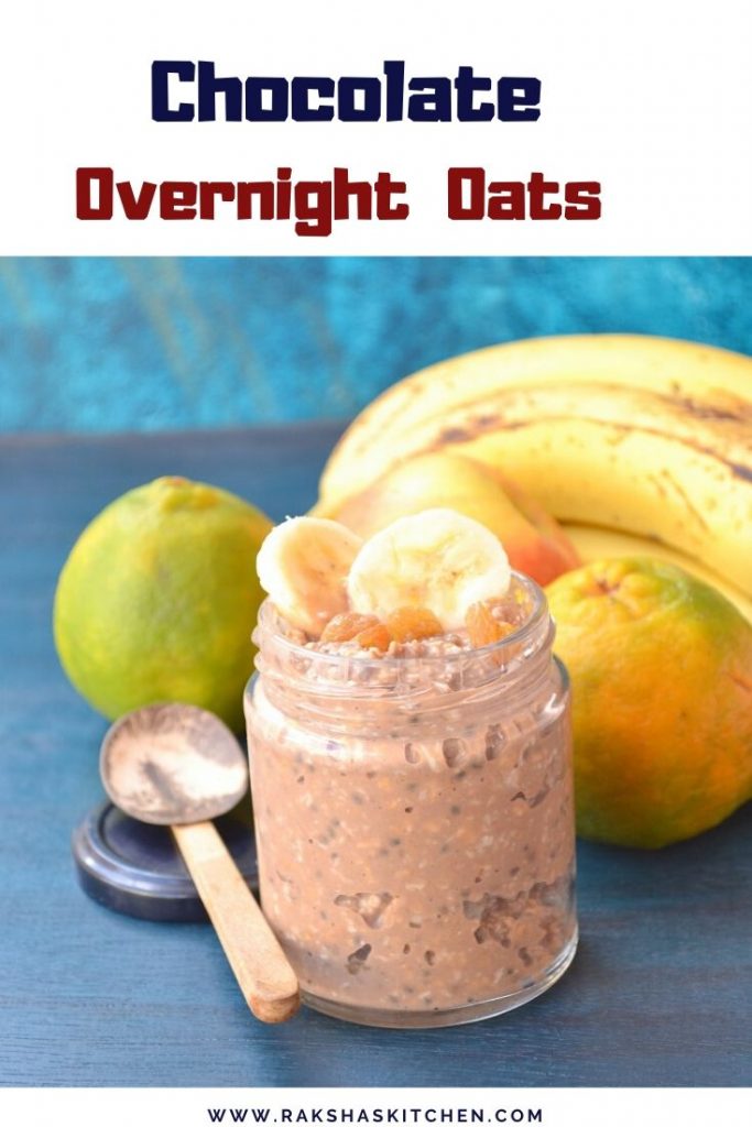 overnight chocolate oats in a jar