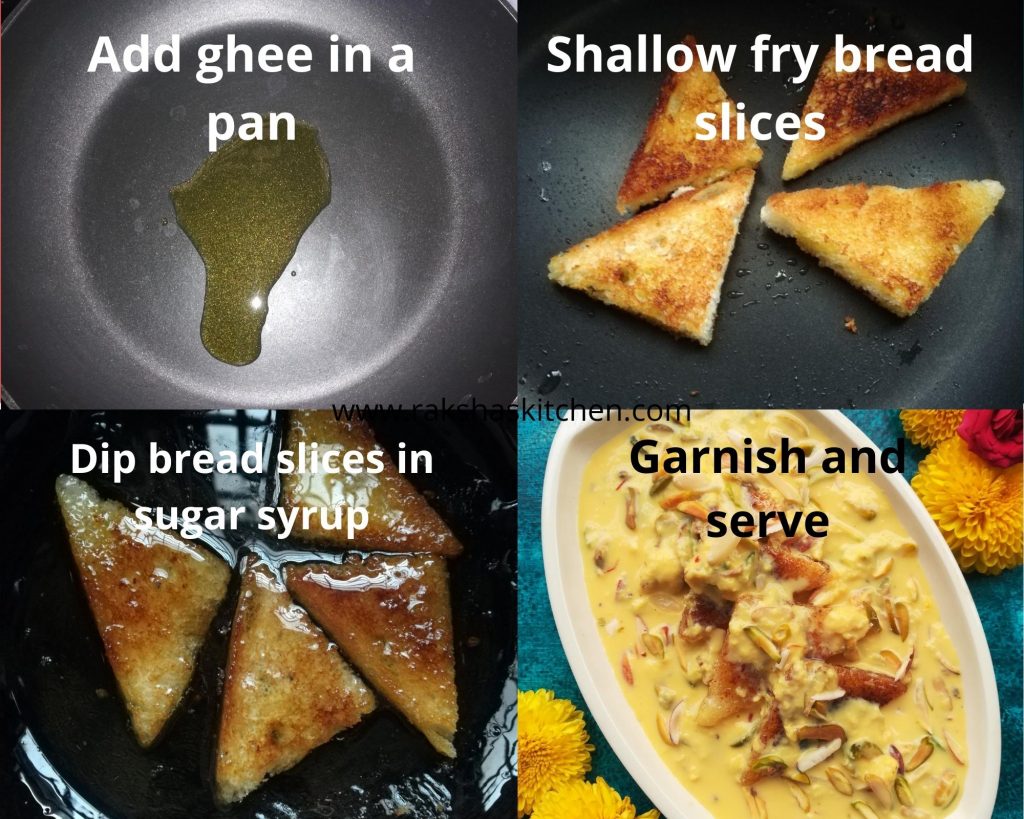 Steps to make Shahi tukra