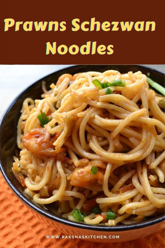 Shrimp Schezwan noodles