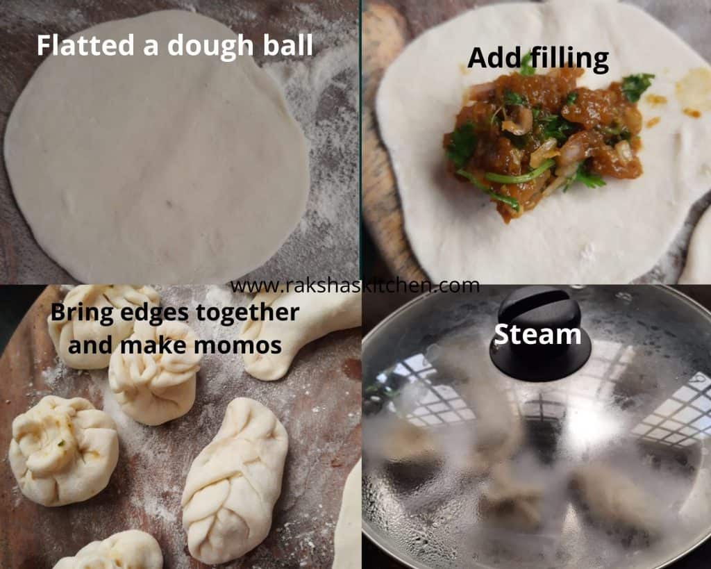 Steps to make chicken momos