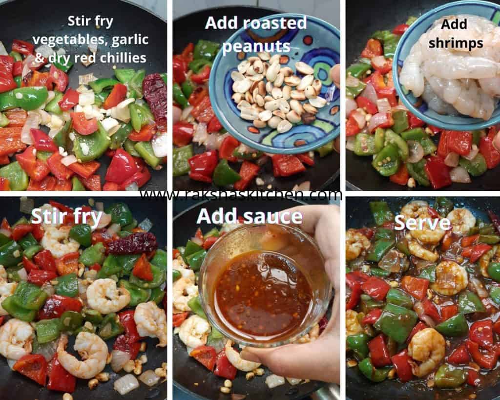 steps to make kung pao shrimp