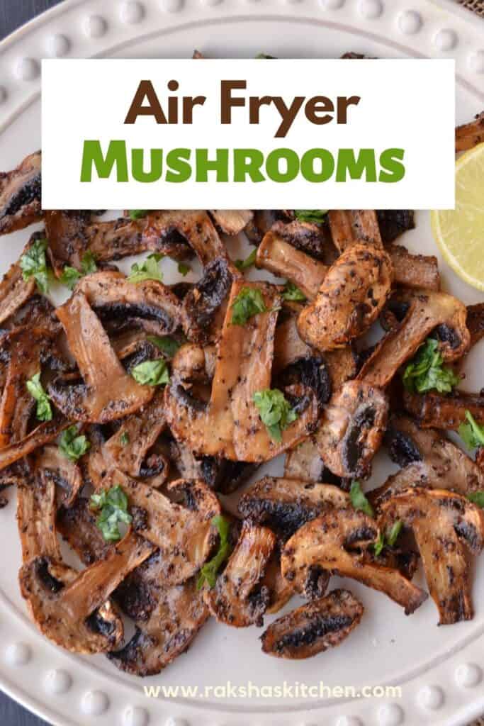 air fry mushrooms pin