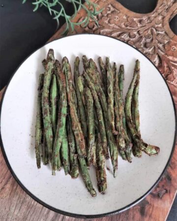 air fryer green beans with garlic