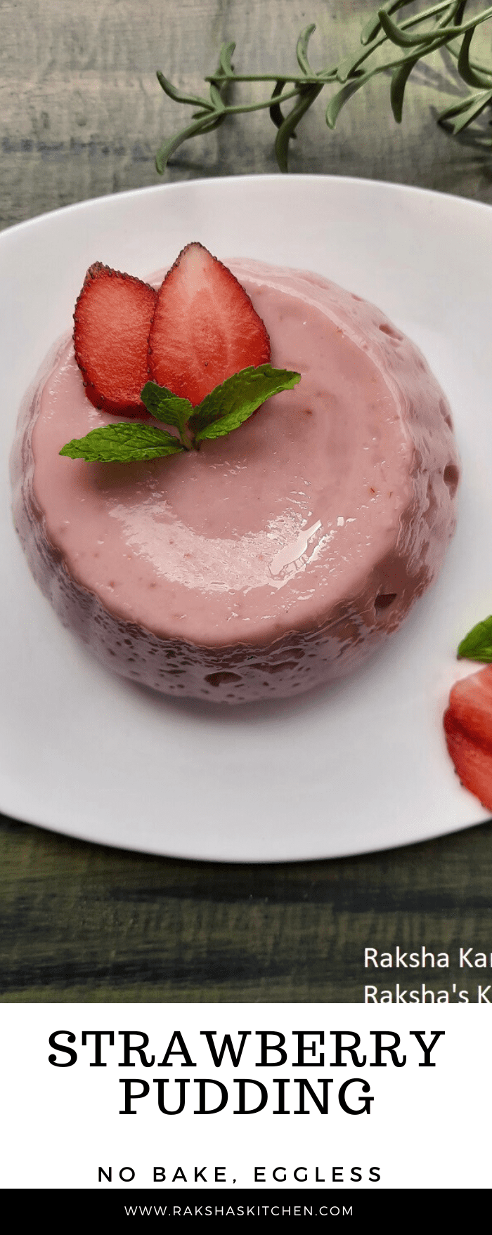 eggless strawberry pudding recipe