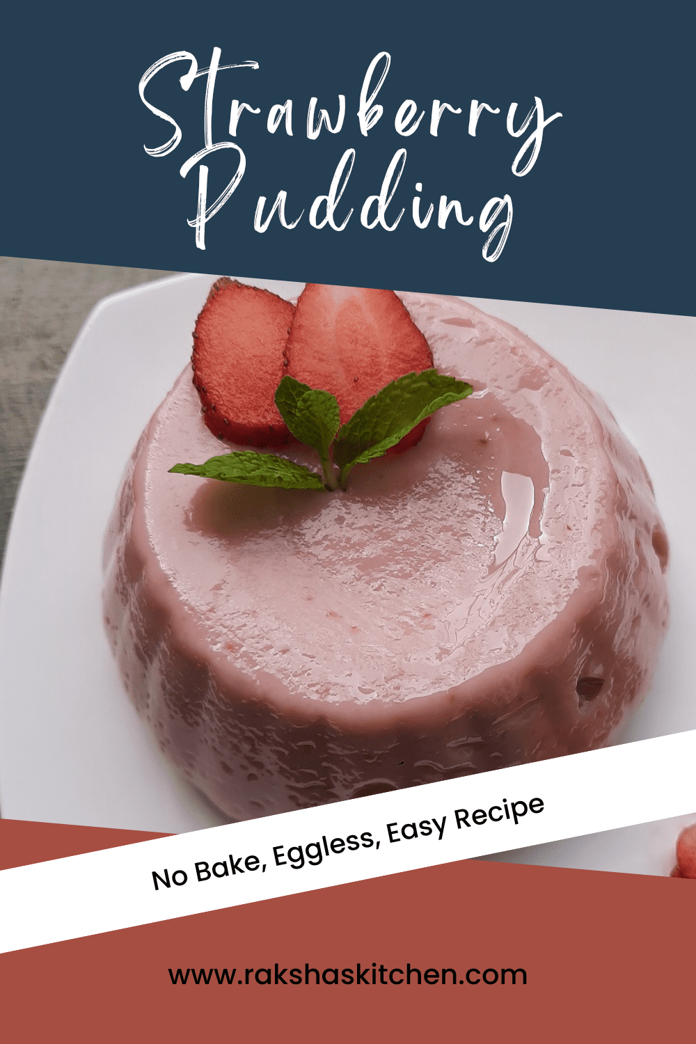 eggless no bake strawberry dessert