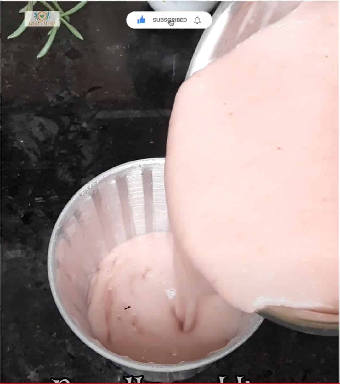 pour pudding in mould