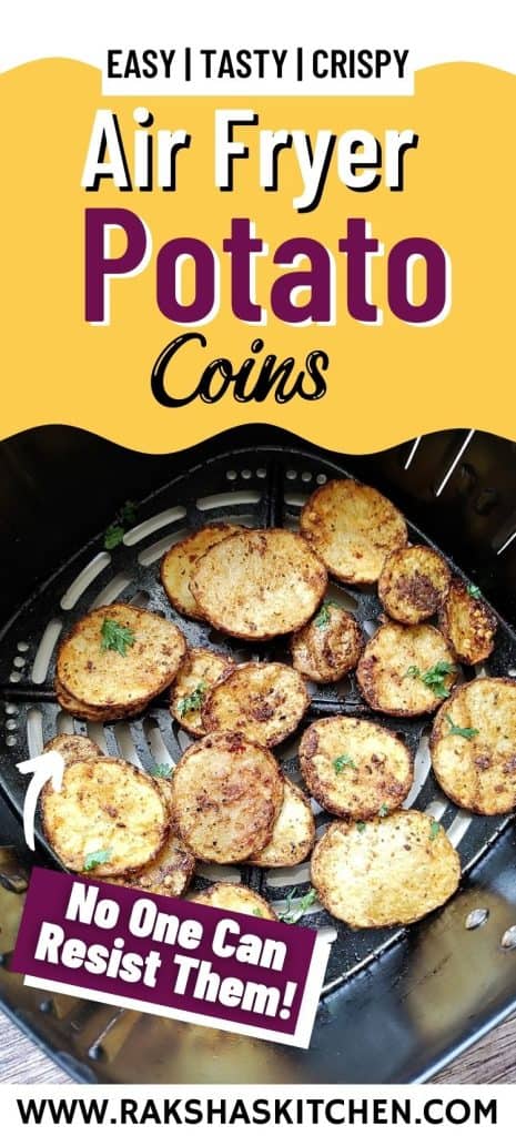 air fryer potato coins recipe pin