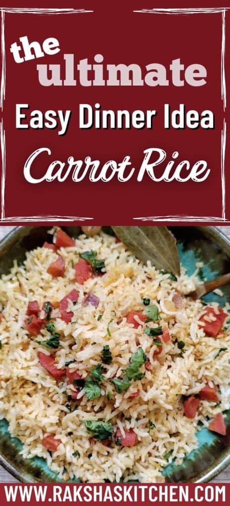 easy dinner idea carrot rice recipe