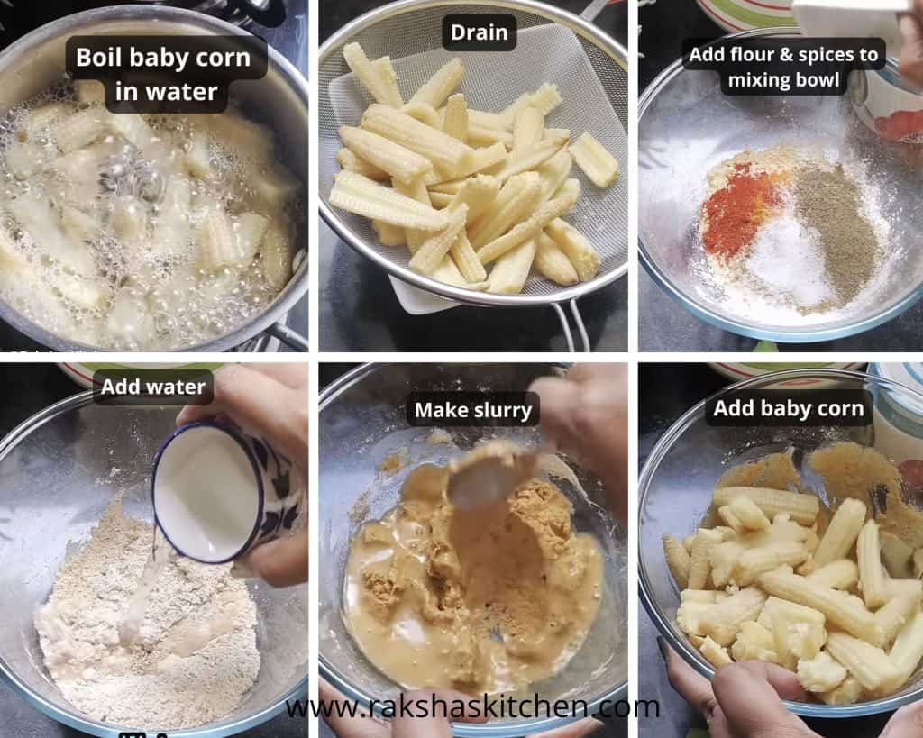 Steps to make air fryer baby corn part 1