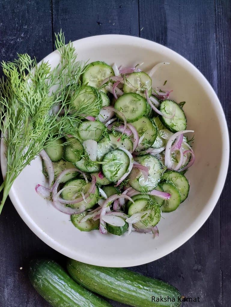 Easy cucumber onion salad