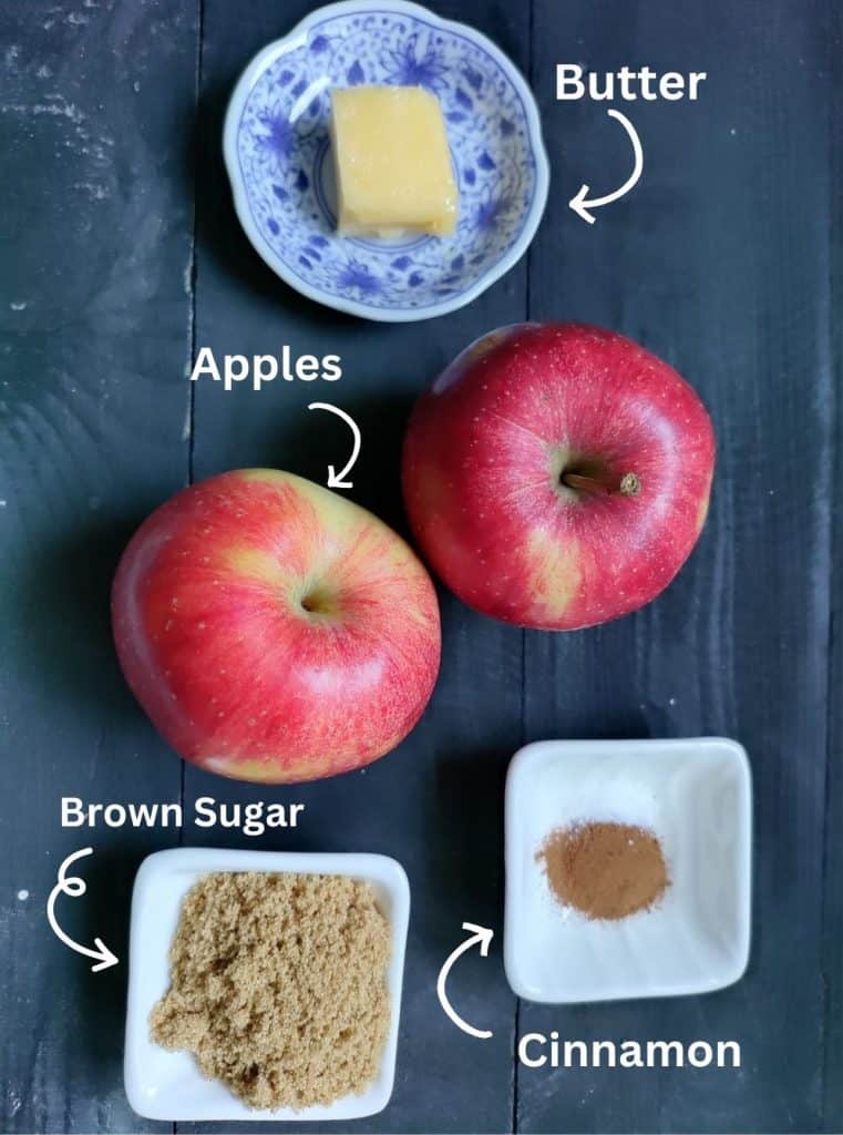 ingredients to make warm cinnamon apples